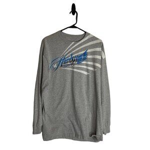 Hurley Men's Long Sleeve Large Gray and Blue T-Shirt. Good Preowned Condition